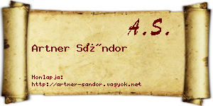 Artner Sándor névjegykártya