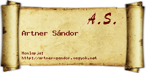Artner Sándor névjegykártya
