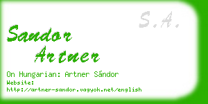 sandor artner business card