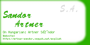 sandor artner business card
